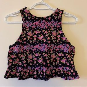 Pink & Purple Floral Crop Top